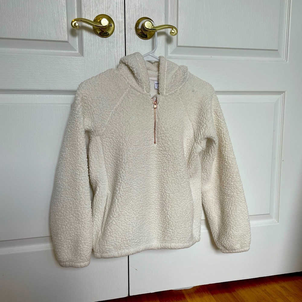 GIRLS WHITE SHERPA JACKET